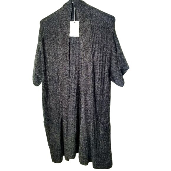 Barefoot Dreams CozyChic Lite Knit‎ Cardigan With Pockets - Charcoal Gray - S